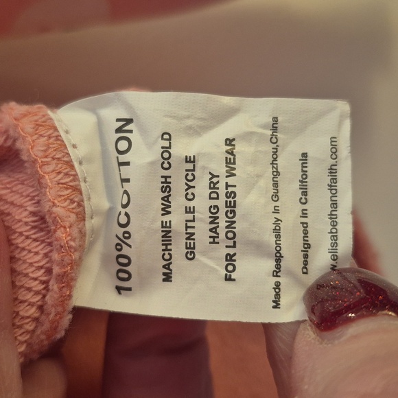 Elisabeth + Faith Pink Happy Clouds Sweatshirt Reverse Weave - Size 10/12 - Picture 5 of 6